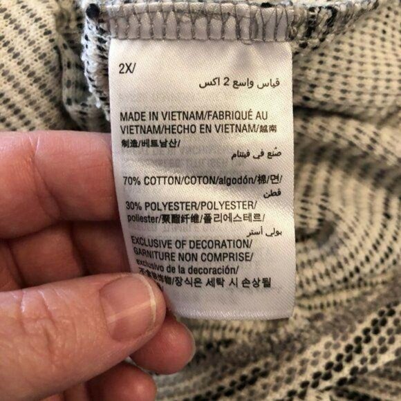 Style & Co Size 2X Ombre Black Cowl Neck Boho Remix Front Pocket Sweatshirt - Picture 4 of 5